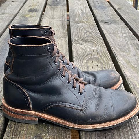 View photo of Oak Street Bootmakers Trench Boot in Horween Black Chromexcel