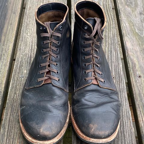 View photo of Oak Street Bootmakers Trench Boot in Horween Black Chromexcel