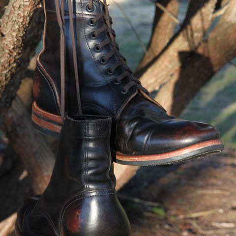 View photo of Oak Street Bootmakers Trench Boot in Horween Black Chromexcel