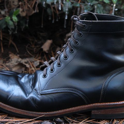 View photo of Oak Street Bootmakers Trench Boot in Horween Black Chromexcel