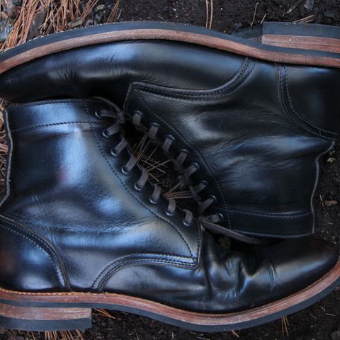 View photo of Oak Street Bootmakers Trench Boot in Horween Black Chromexcel