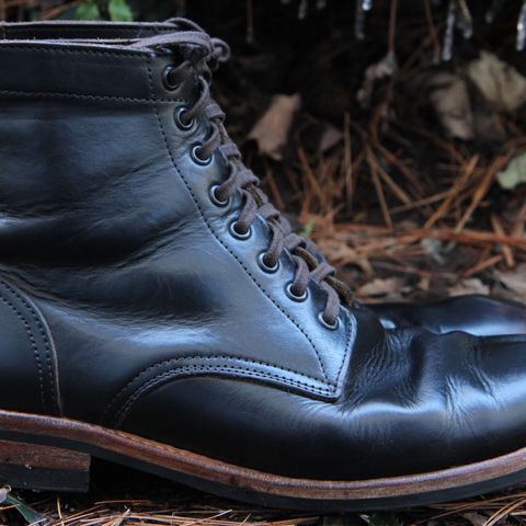 View photo of Oak Street Bootmakers Trench Boot in Horween Black Chromexcel