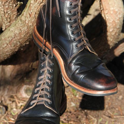 View photo of Oak Street Bootmakers Trench Boot in Horween Black Chromexcel