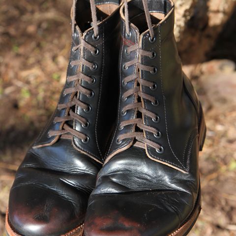 View photo of Oak Street Bootmakers Trench Boot in Horween Black Chromexcel