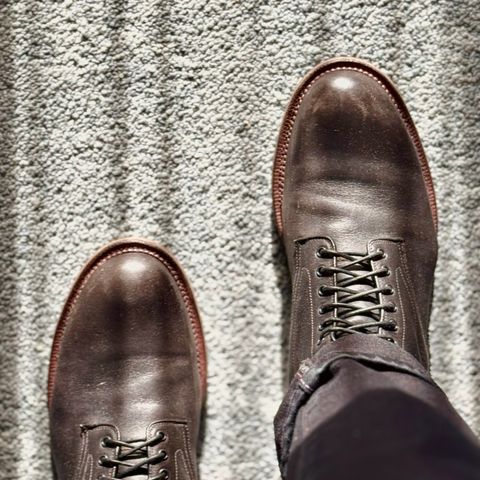Viberg Navvy Boot in Horween Black Washed Chromexcel & Washed Chromexcel