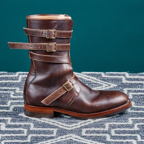 View photo of Briselblack The Hanker Tanker Boots in Maryam Thick Horsebutt Overdye brown