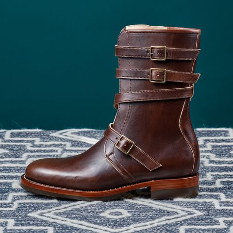 View photo of Briselblack The Hanker Tanker Boots in Maryam Thick Horsebutt Overdye brown