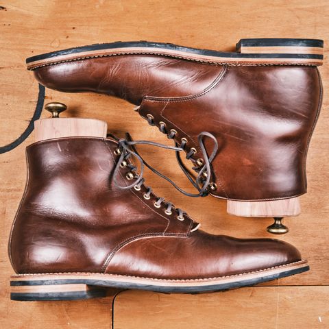 Grant Stone Edward Boot in Horween Walnut Chromexel