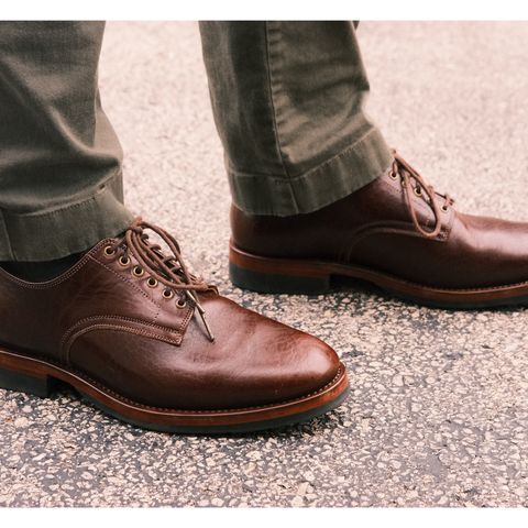 View photo of Sagara Officer Shoes in Shinki Red Brown Oiled Horsebutt