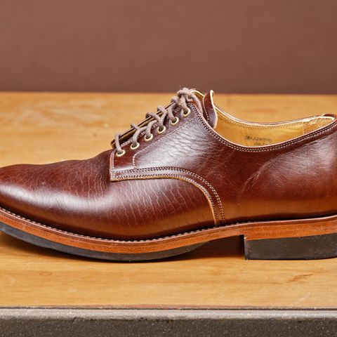 View photo of Sagara Officer Shoes in Shinki Red Brown Oiled Horsebutt