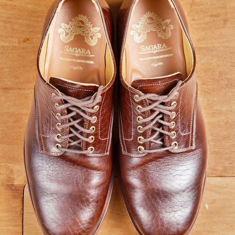 View photo of Sagara Officer Shoes in Shinki Red Brown Oiled Horsebutt