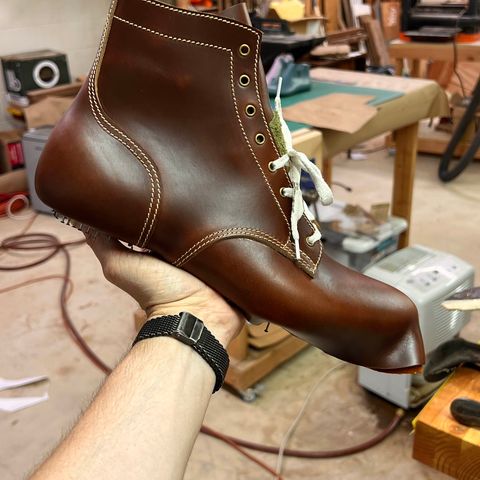 View photo of Oldspeed Service Boot 6” in Horween Timber Chromexcel