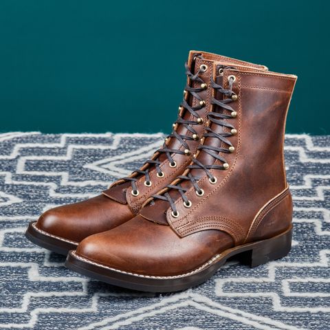 View photo of Nicks Lace Up Heritage in Italian Brown Cypress