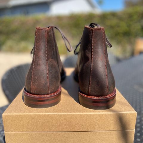 Grant Stone Edward Boot in C.F. Stead Tobacco Waxy Commander Suede