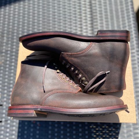 Grant Stone Edward Boot in C.F. Stead Tobacco Waxy Commander Suede