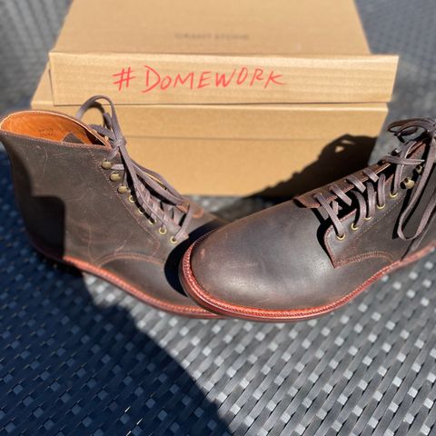 Grant Stone Edward Boot in C.F. Stead Tobacco Waxy Commander Suede