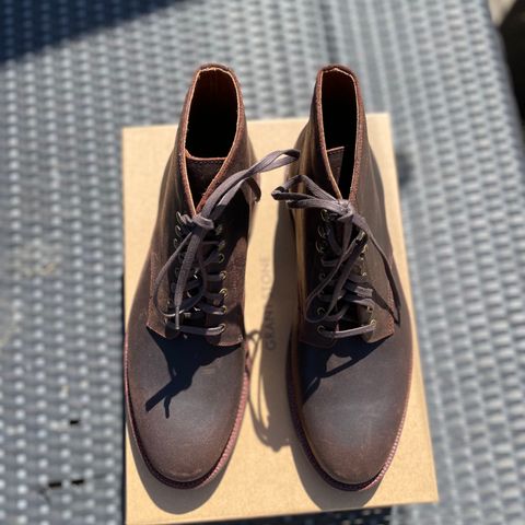 Grant Stone Edward Boot in C.F. Stead Tobacco Waxy Commander Suede