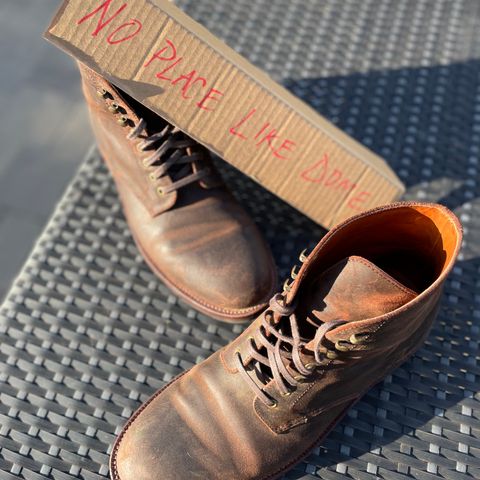 Grant Stone Edward Boot in C.F. Stead Tobacco Waxy Commander Suede