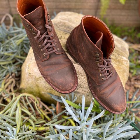 Grant Stone Edward Boot in C.F. Stead Tobacco Waxy Commander Suede