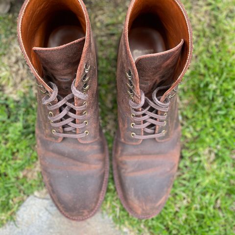 Grant Stone Edward Boot in C.F. Stead Tobacco Waxy Commander Suede