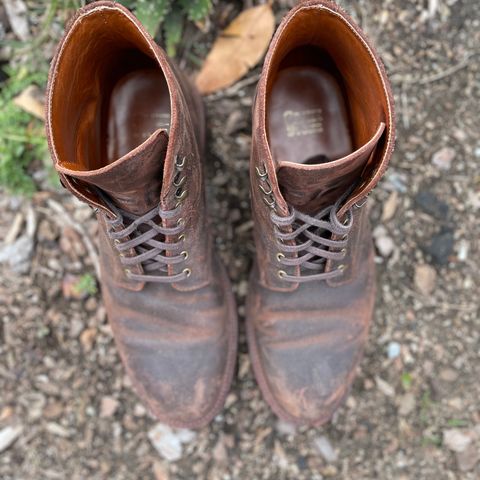 Grant Stone Edward Boot in C.F. Stead Tobacco Waxy Commander Suede