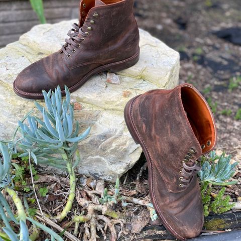 Grant Stone Edward Boot in C.F. Stead Tobacco Waxy Commander Suede