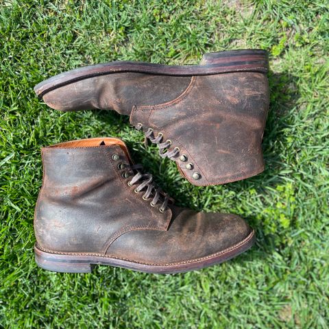 Grant Stone Edward Boot in C.F. Stead Tobacco Waxy Commander Suede