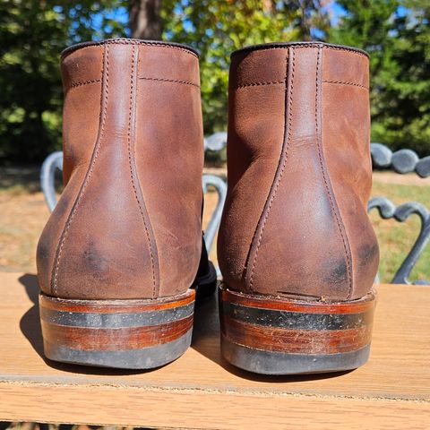 View photo of Alden Plain Toe Boot in Horween Tobacco Smooth Chamois