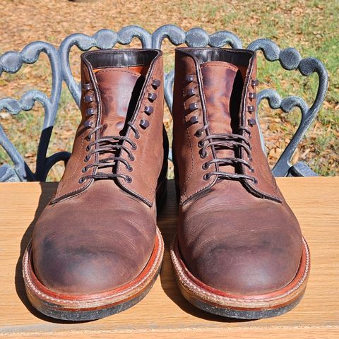 View photo of Alden Plain Toe Boot in Horween Tobacco Smooth Chamois