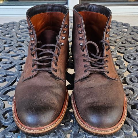 View photo of Alden Plain Toe Boot in Horween Tobacco Smooth Chamois