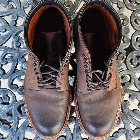 View photo of Alden Plain Toe Boot in Horween Tobacco Smooth Chamois