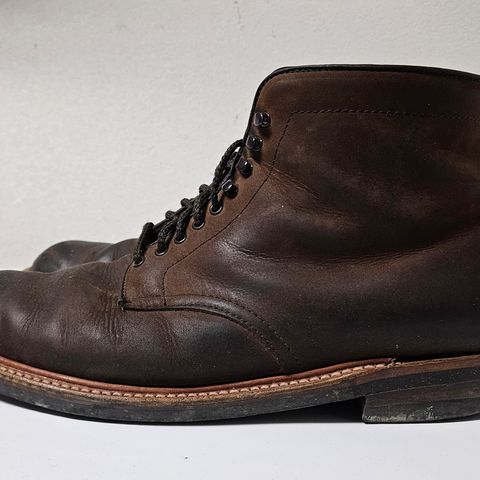View photo of Alden Plain Toe Boot in Horween Tobacco Smooth Chamois