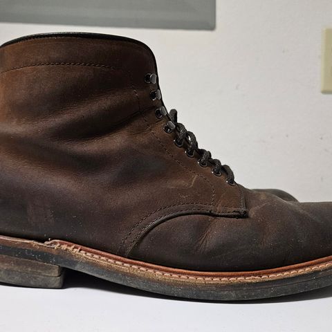 View photo of Alden Plain Toe Boot in Horween Tobacco Smooth Chamois