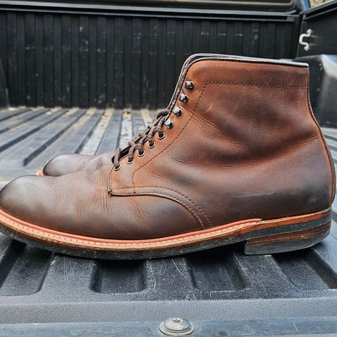 View photo of Alden Plain Toe Boot in Horween Tobacco Smooth Chamois