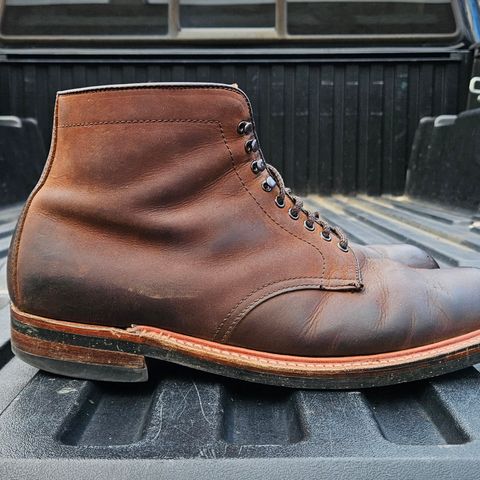 Alden Plain Toe Boot in Horween Tobacco Smooth Chamois