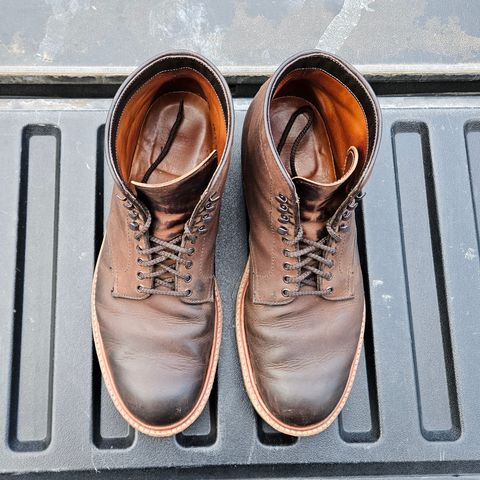 View photo of Alden Plain Toe Boot in Horween Tobacco Smooth Chamois