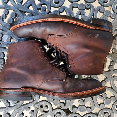 View photo of Alden Plain Toe Boot in Horween Tobacco Smooth Chamois