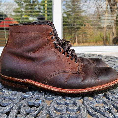 View photo of Alden Plain Toe Boot in Horween Tobacco Smooth Chamois