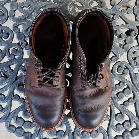 Alden Plain Toe Boot in Horween Tobacco Smooth Chamois