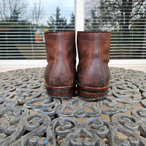 View photo of Alden Plain Toe Boot in Horween Tobacco Smooth Chamois