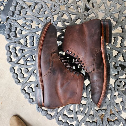 View photo of Alden Plain Toe Boot in Horween Tobacco Smooth Chamois