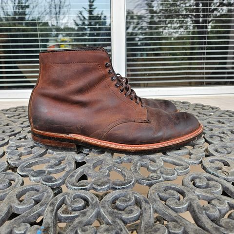View photo of Alden Plain Toe Boot in Horween Tobacco Smooth Chamois