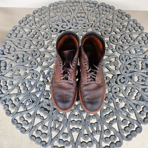 View photo of Alden Plain Toe Boot in Horween Tobacco Smooth Chamois