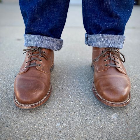Viberg 145 Oxford in Horween Natural Essex Workshoe Butt