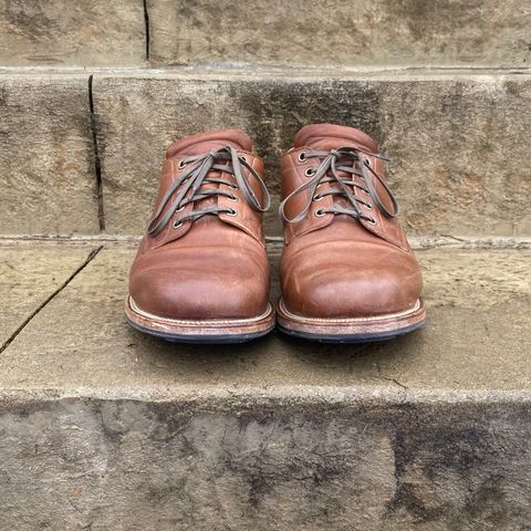 View photo of Viberg 145 Oxford in Horween Natural Essex Workshoe Butt