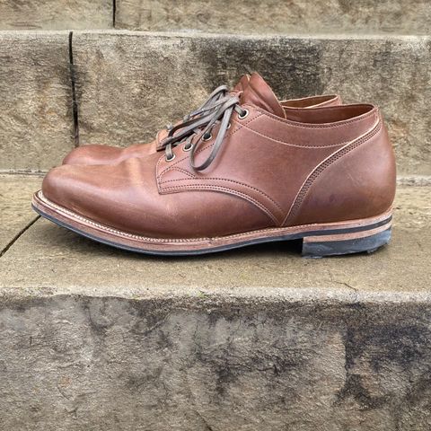 View photo of Viberg 145 Oxford in Horween Natural Essex Workshoe Butt