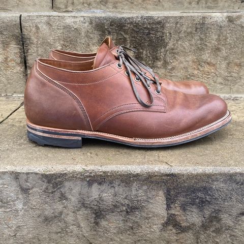 View photo of Viberg 145 Oxford in Horween Natural Essex Workshoe Butt