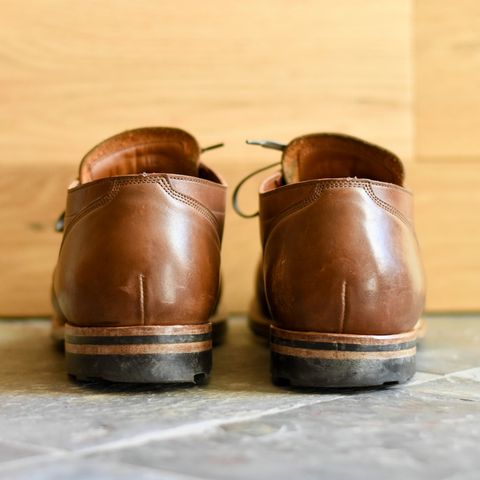 View photo of Viberg 145 Oxford in Horween Natural Essex Workshoe Butt