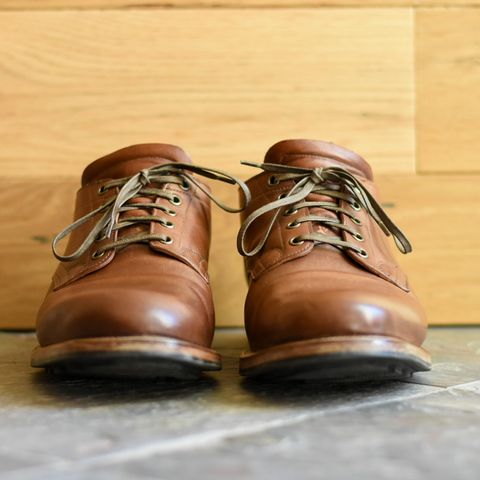 View photo of Viberg 145 Oxford in Horween Natural Essex Workshoe Butt