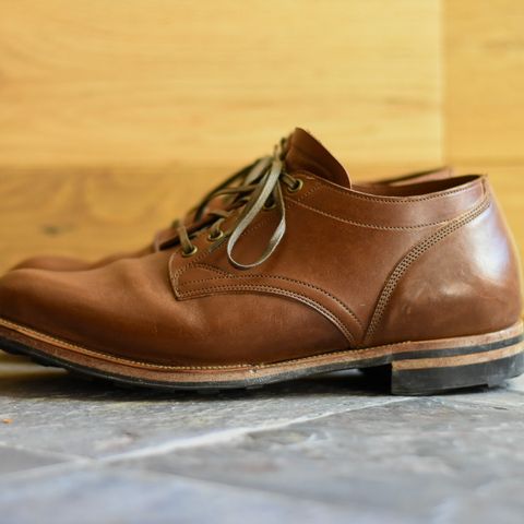 View photo of Viberg 145 Oxford in Horween Natural Essex Workshoe Butt